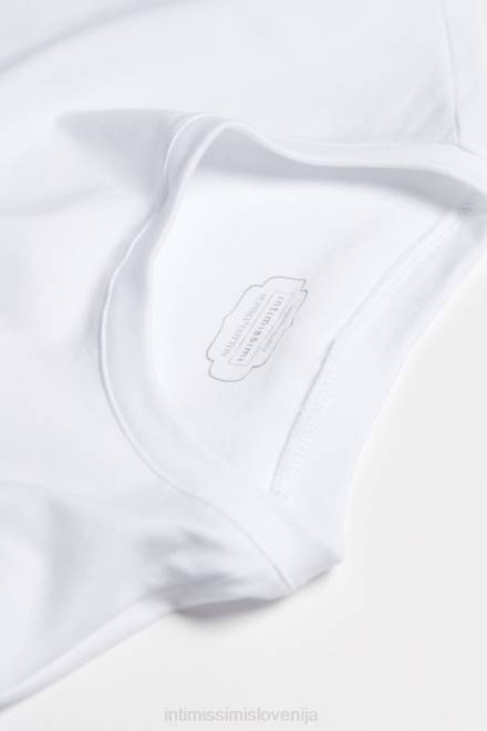 Intimissimi ženske 001-bela oblačila 2R8X1420 majica iz raztegljivega bombaža supima s kratkimi rokavi
