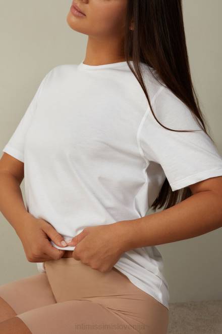 Intimissimi ženske 001-bela oblačila 2R8X1422 majica iz bombaža supima s kratkimi rokavi