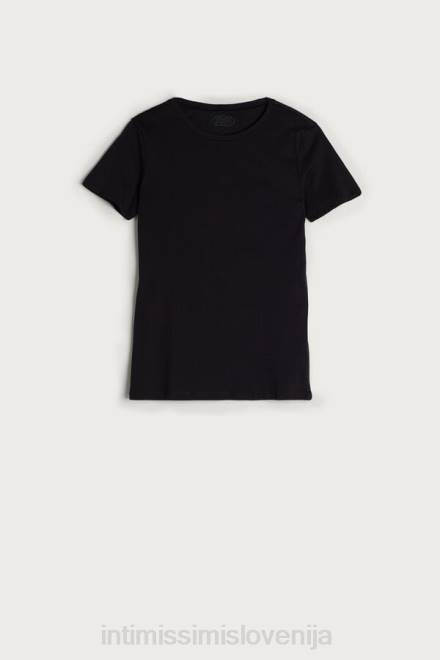 Intimissimi ženske 019-črna oblačila 2R8X1455 majica s kratkimi rokavi iz supima bombaža ultrafresh