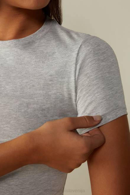 Intimissimi ženske 031-svetlo siv melanž oblačila 2R8X1415 majica iz raztegljivega bombaža supima s kratkimi rokavi