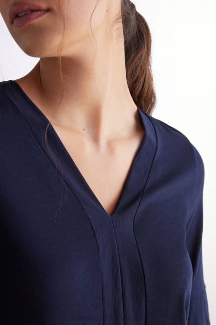 Intimissimi ženske 1467-intenzivno modra oblačila 2R8X1278 Ultrafresh supima bombažna majica z v-izrezom s kratkimi rokavi