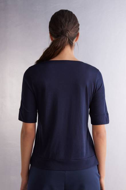 Intimissimi ženske 1467-intenzivno modra oblačila 2R8X1278 Ultrafresh supima bombažna majica z v-izrezom s kratkimi rokavi