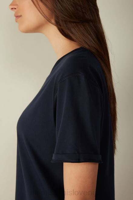 Intimissimi ženske 1467-intenzivno modra oblačila 2R8X1418 majica iz bombaža supima s kratkimi rokavi