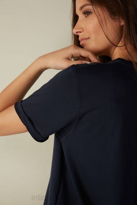 Intimissimi ženske 1467-intenzivno modra oblačila 2R8X1418 majica iz bombaža supima s kratkimi rokavi