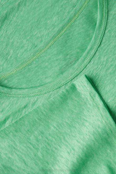 Intimissimi ženske 218j-jabolčna meta oblačila 2R8X1309 lanena srajca s kratkimi rokavi