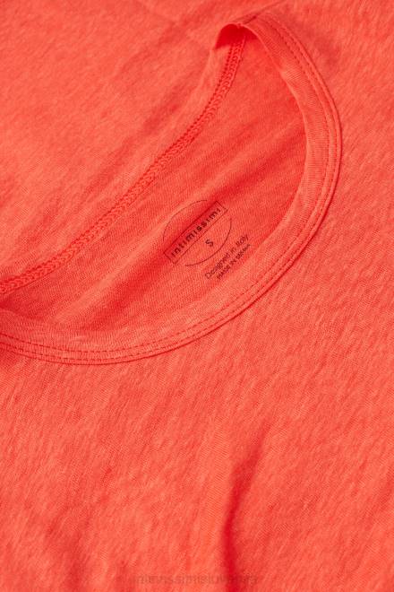 Intimissimi ženske 219j-plamen škrlat oblačila 2R8X1305 lanena srajca s kratkimi rokavi