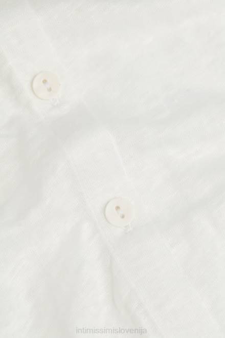 Intimissimi ženske 001-bela oblačila 2R8X1312 lanena srajca z dolgimi rokavi