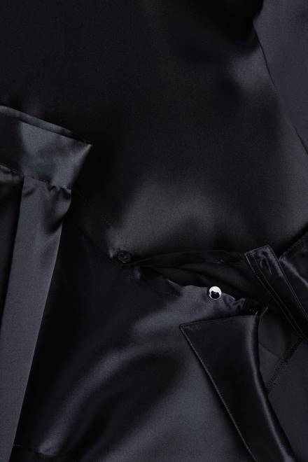 Intimissimi ženske 019-črna oblačila 2R8X1375 svilen top z dolgimi rokavi