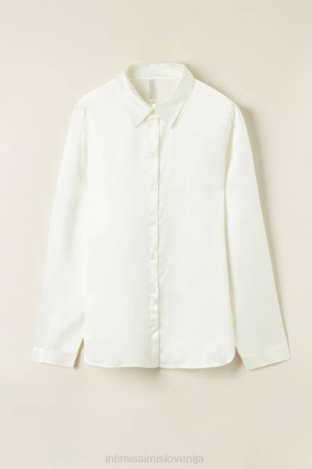 Intimissimi ženske 2127-prašno bela oblačila 2R8X1371 svilen top z dolgimi rokavi