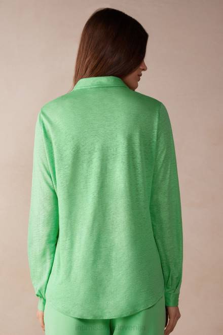 Intimissimi ženske 218j-jabolčna meta oblačila 2R8X1308 lanena srajca z dolgimi rokavi