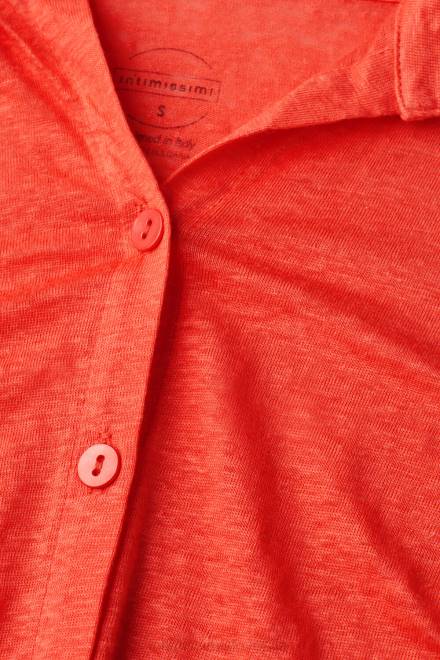 Intimissimi ženske 219j-plamen škrlat oblačila 2R8X1304 lanena srajca z dolgimi rokavi