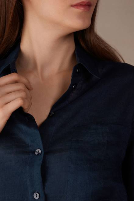 Intimissimi ženske 243j-mornarsko modra oblačila 2R8X1300 platnena srajca iz gladkega tkanja