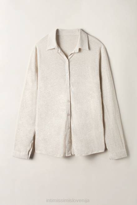 Intimissimi ženske 913i-bež vrv oblačila 2R8X1294 lanena srajca z dolgimi rokavi