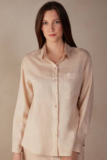Intimissimi ženske 913i-bež vrv oblačila 2R8X1295 platnena srajca iz gladkega tkanja