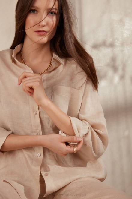 Intimissimi ženske 913i-bež vrv oblačila 2R8X1295 platnena srajca iz gladkega tkanja